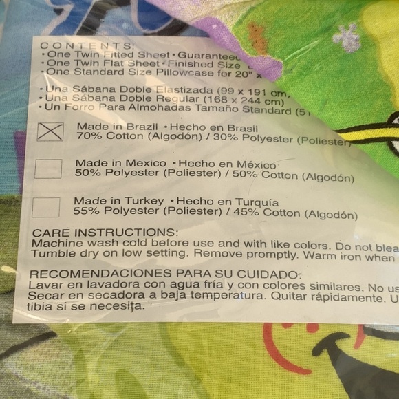 SpongeBob SquarePants Sheet & Comforter Set Twin Nickelodeon Sponge Bob 2002 New - Picture 7 of 10
